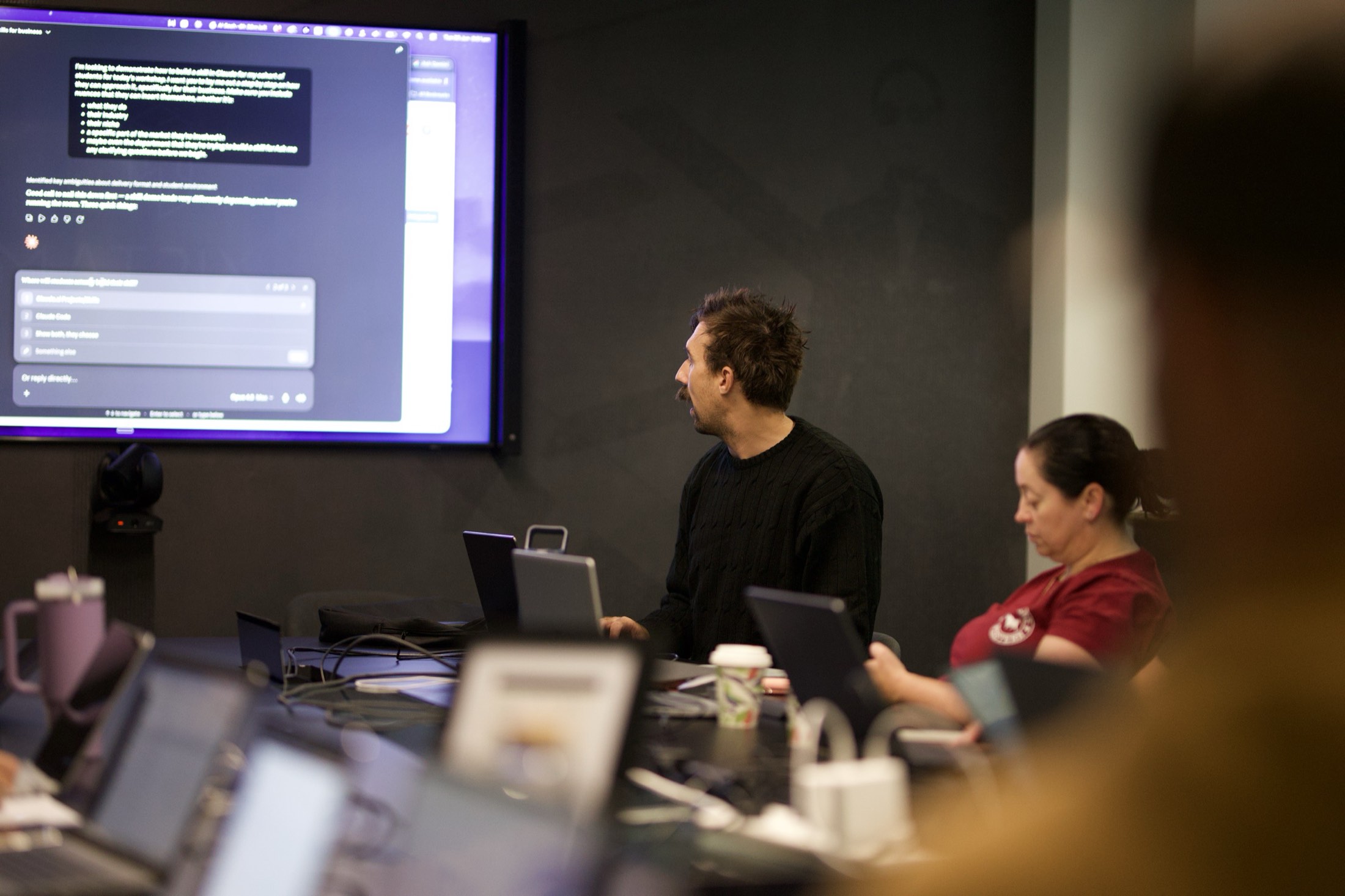 A Scalify session with an AI agent working on a large screen